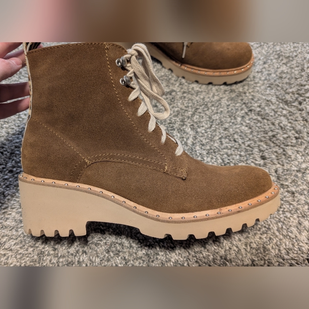 Dolce Vita Brown Suede Lace-Up Boots